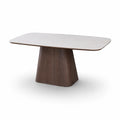 Vertex Dining Table — Stone and Walnut in Architectural Dialogue