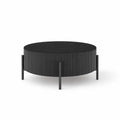 Drum Coffee Table — A Graphic Fluted Form in Deep Black